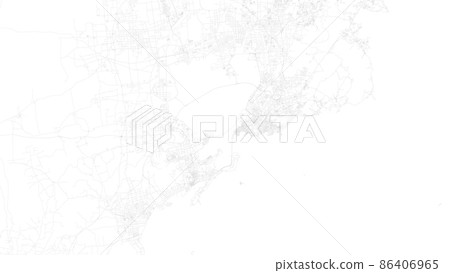 Qingdao map city poster province, white and... - Stock Illustration ...