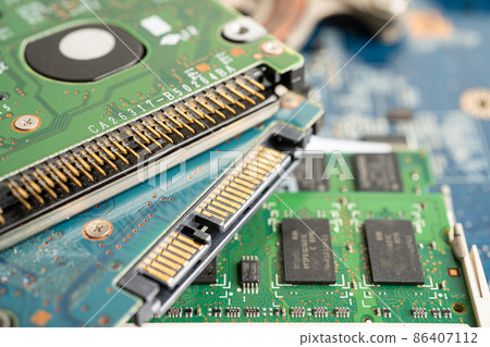 micro circuit main board computer electronic technology, hardware, upgrade, cleaning concept. 86407112