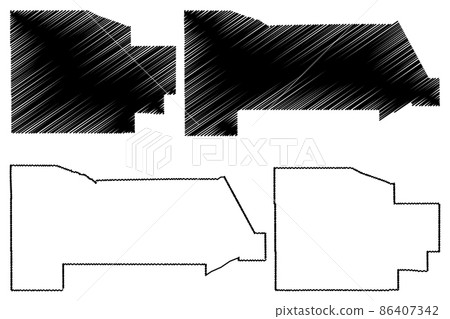 Socorro and San Miguel County, New Mexico (U.S. county, United States of America, USA, U.S., US) map vector illustration, scribble sketch map 86407342