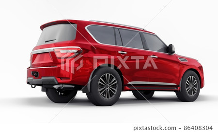 Red Premium Family SUV car isolated on white background. 3d rendering Red Premium Family SUV car isolated on white background. 3d rendering 86408304