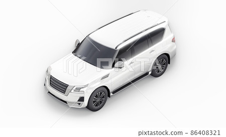 White Premium Family SUV car isolated on white... - Stock Illustration ...