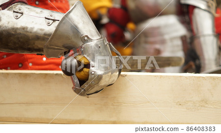 Reconstruction of a medieval jousting tournament. Reconstruction of a medieval jousting tournament. 86408383