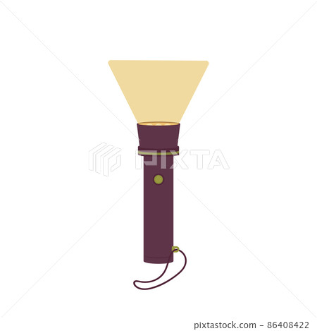 Personal pocket flashlight icon. Tourism item for illumination and search in the dark. Vector illustration 86408422