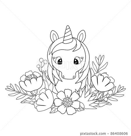 Free Vector  Cute coloring book with unicorn