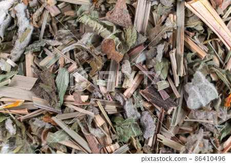 HD Mixture of healthy herbal Organic Dry Chai Tea full frame as background. Macro. HD Mixture of healthy herbal Organic Dry Chai Tea full frame as background. Macro. 86410496