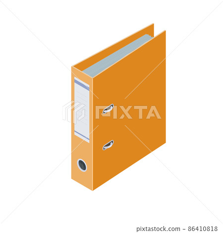 Yellow folder binder. Office Folder File. Office stationery 86410818