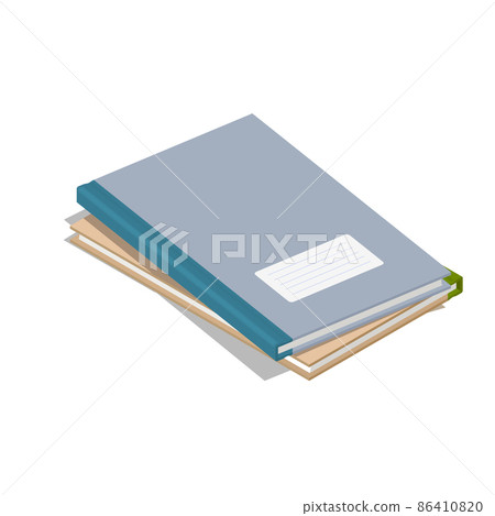 Log Books Stack Stack of logbooks. Archive work symbol. Office... - Stock Illustration ...