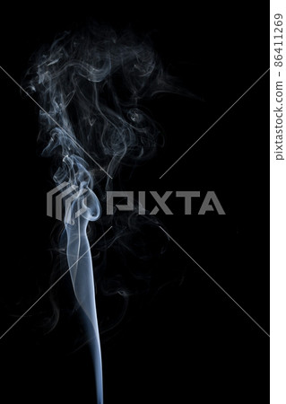 White smoke on a black background. ISOLATED White smoke on a black background. ISOLATED 86411269