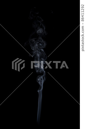 White smoke on a black background. ISOLATED White smoke on a black background. ISOLATED 86411292