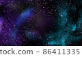 A beautiful cosmic sky strewn with stars. 86411335