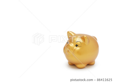 Cute golden pig Cute golden pig 86411625