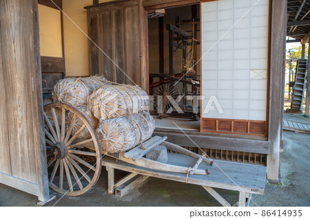 Midwinter Nanbata Castle Park Old Folk House Zone Daihachiguruma Rice Bales Fujimi City Midwinter Nanbata Castle Park Old Folk House Zone Daihachiguruma Rice Bales Fujimi City 86414935