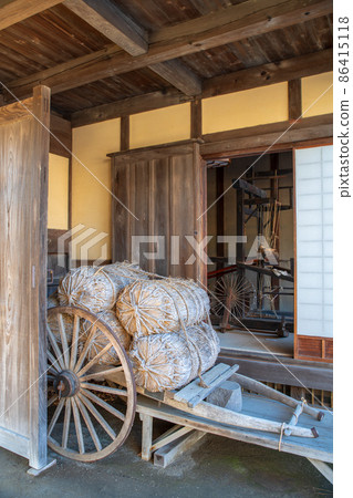 Midwinter Nanbata Castle Park Old Folk House Zone Daihachiguruma Rice Bales Fujimi City 86415118
