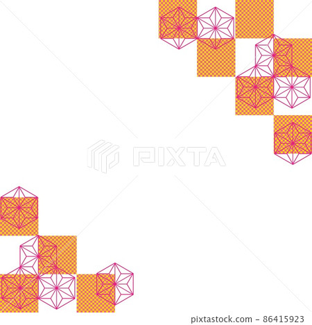 Japanese pattern hemp leaf checkered pattern frame Japanese pattern hemp leaf checkered pattern frame 86415923