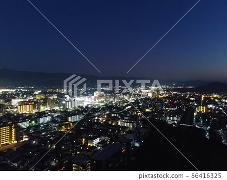 奈良縣橿原市鳥瞰圖 大和八木站周邊夜景 86416325