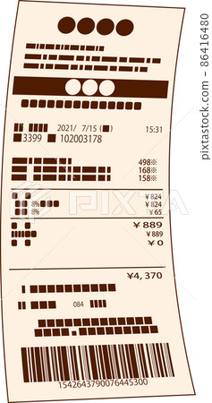 One curved receipt receipt final tax return 86416480