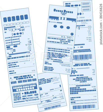 A large number of stacked receipts Receipt... - Stock Illustration ...