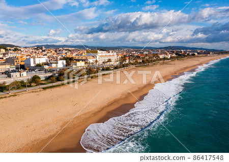 Mediterranean coast in Malgrat de Mar, Catalonia, Spain Mediterranean coast in Malgrat de Mar, Catalonia, Spain 86417548