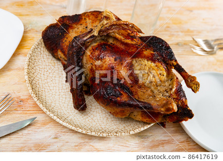 Appetizing baked duck 86417619