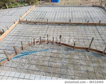 Exterior work flow (4) Mesh welded wire mesh laying material Background 86418468