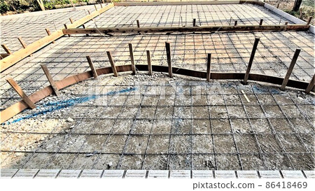 Exterior work flow (4) Mesh welded wire mesh laying material Background 86418469