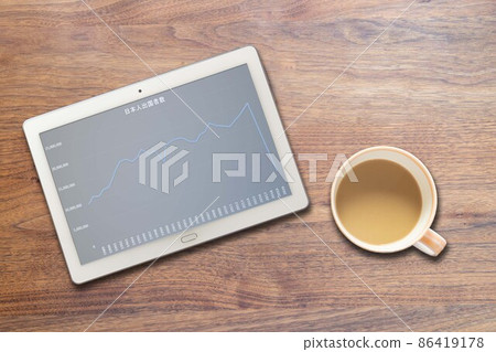 Outbound Japanese departure number graph (tablet coffee) 86419178