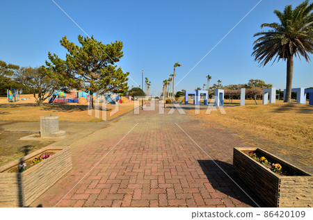 靜岡縣岩田市龍陽海濱公園風景 86420109