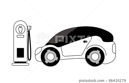 Simple illustration of an electric car Simple illustration of an electric car 86420279