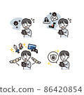 兒童智能手機使用和安全 男孩 86420854