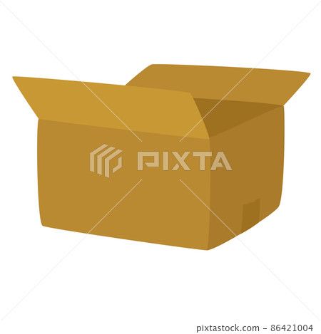 Illustration of an empty cardboard box. 86421004