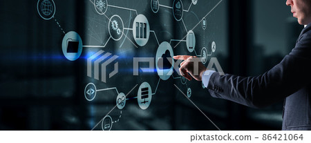 Cloud Computing concept on modern city futuristic background Cloud Computing concept on modern city futuristic background 86421064