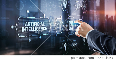 Artificial Intelligence Nanotechnologies Business Technologies concept. Futuristic background Artificial Intelligence Nanotechnologies Business Technologies concept. Futuristic background 86421065