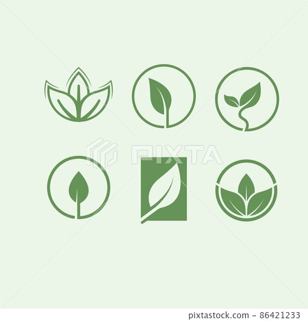 green leaf ecology nature element vector icon - Stock Illustration ...