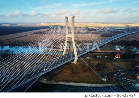 Large bridge over river with cars traffic Large bridge over river with cars traffic 86422454