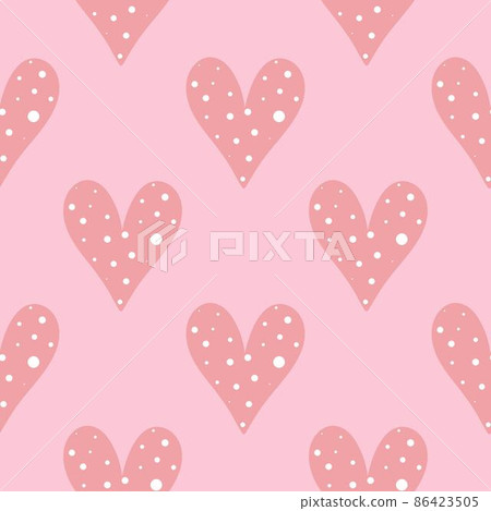 Delicate pink seamless pattern with hearts vector illustration 86423505