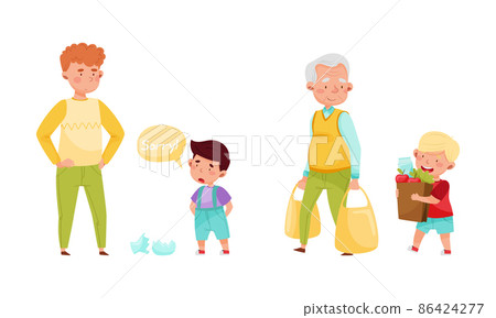 Cute kids with good manners set. Adorable boys... - Stock Illustration  [86424277] - PIXTA