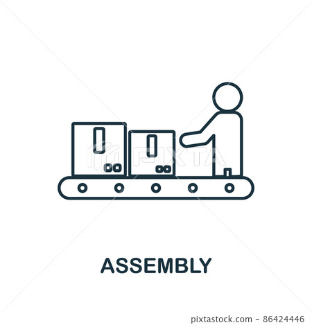 Assembly icon. Line element from production... - Stock Illustration ...