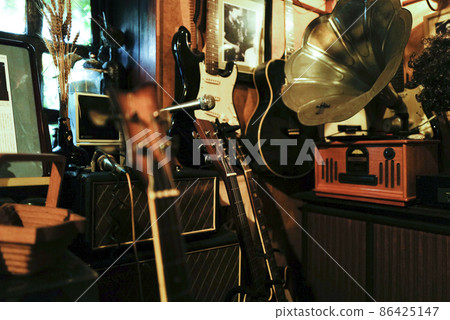 Inside a retro jazz coffee shop (photographed approved) 86425147