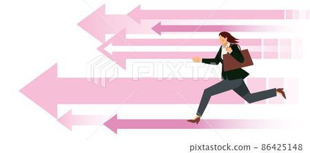 亞洲蒙古族女性上班族匆忙奔跑阿凡達信息圖表生長箭頭背景 亞洲蒙古族女性上班族匆忙奔跑阿凡達信息圖表生長箭頭背景 86425148