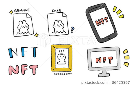 Genuine and fake NFT art 86425597