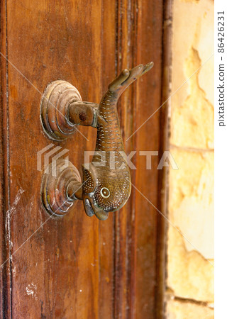 Ornate door decoration traditional homes in Valletta - Malta Ornate door decoration traditional homes in Valletta - Malta 86426231