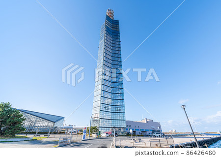 Akita City, Akita Prefecture, Port Tower Selion in fine weather 86426480