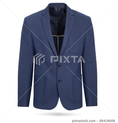 Blank blue Blazer Mockup. Men's Grey Suit. Front view 86426606