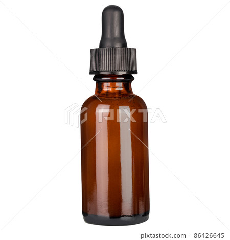 Amber vape liquid bottle isolated on white background. 86426645