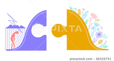 concept of life, in the form of a puzzle 86426741