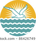 seagull on the sea rest 86426749