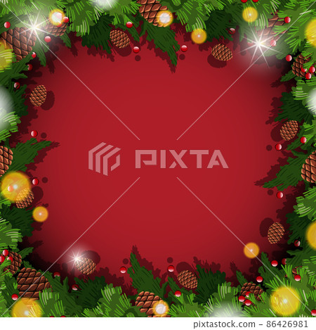 Empty banner template in Christmas theme 86426981