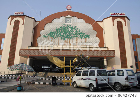 Decorated Railway station, located at Vadodara, Gujarat, India 86427748