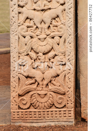 Stupa No 1, West Gateway, Right Pillar outside Face Stupa No 1, West Gateway, Right Pillar outside Face 86427752