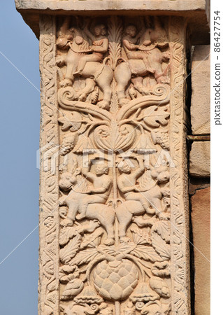 Stupa No 1, West Gateway, Right Pillar outside Face Stupa No 1, West Gateway, Right Pillar outside Face 86427754